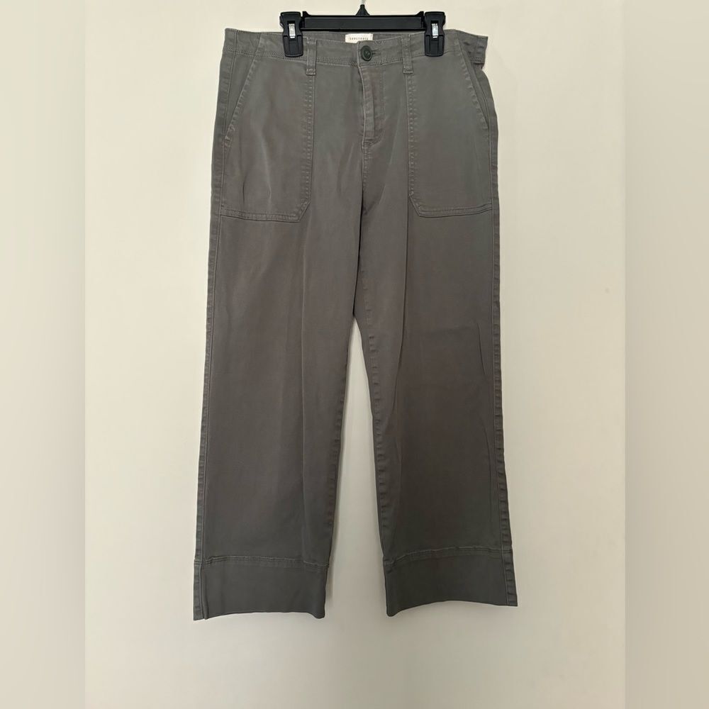Sanctuary Standard Surplus Cropped GREEN Pants Size 28 Minimalist Preppy
